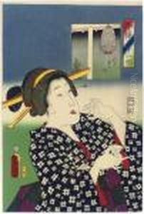 Nigiyaka So by Gototei Kunisada