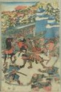 Kunisada, Utagawa . Taira Noritsune In Der Schlacht, Japan, Um 1820 by Gototei Kunisada
