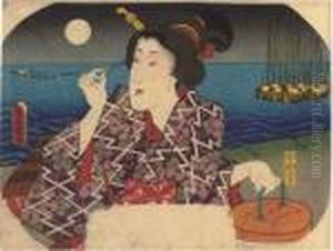 Portrait Of A Beauty Holding A Lantern