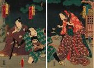 W Teatrze Kabuki by Gototei Kunisada