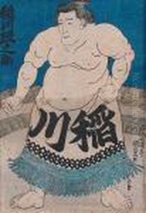 Zapasnik Sumo, Inagawa Masanosuke by Gototei Kunisada