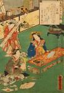 Gejsze by Gototei Kunisada