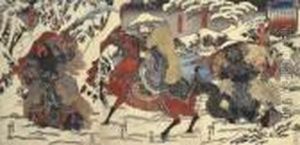 Triptych, Gentoku, Kan'u And Chohi, Warriors In The Chinese Wars Triptych, Gentoku, Kan'u And Chohi, Warriors In The Chinese Wars