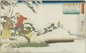 Osho Seated On The Snow Having Caught A Fish Through The Ice