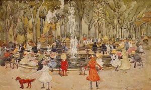 In Central Park New York by Maurice Brazil Prendergast