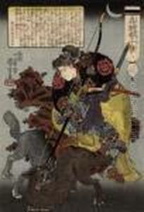 Two Prints From The Series Tametomo Homare No Jikketsu by Utagawa Kuniyoshi