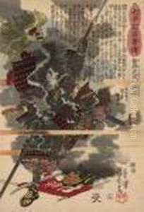 Four Prints From The Series Taiheiki Eiyu Den by Utagawa Kuniyoshi