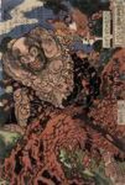 Three Prints From The Series Tsuzoku Suikoden Goketsu Hyakuhachinin - view 1