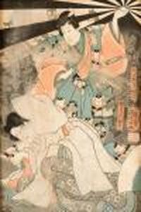 Trittico Magia E Potere Del Sacro Gioiello by Utagawa Kuniyoshi