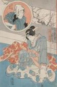 Een Onnagata (een Acteur In Vrouwelijke Rol) In Een Kabuki
Rol by Utagawa Kuniyoshi