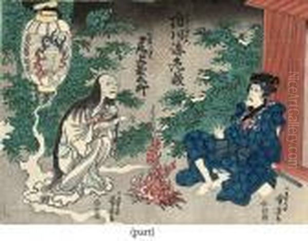 The Actor Onoe Kikugoro As The Ghost Of Oiwa by Utagawa Kuniyoshi