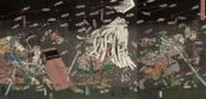 The Last Stand Of The Kusunoki Clan At The Battle Of Shino-nawate by Utagawa Kuniyoshi