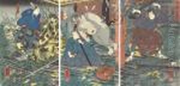 Oban Tate-e Triptych - view 1