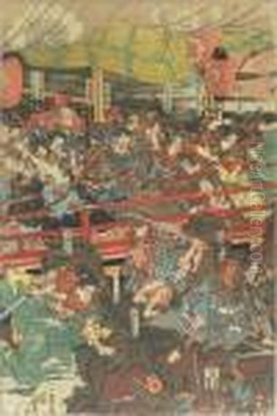 Die Verteidigung Des Kasagi-schlosses, Japan, Um 1830 - view 1