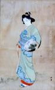 Samurai (together With A Print Of A Lady)