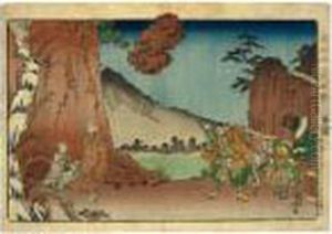 ````the Doctrinal 
Discussion-rock At Mount Komuro, May 1274', From The Series ````koso 
Goichidai Ryakuzu' (a Short Pictorial Biography Of The Founder Of The 
Nichiren Sect)