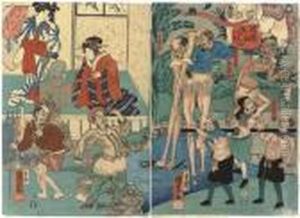 Now On Show At Okuyama by Utagawa Kuniyoshi