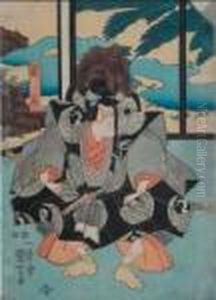 Attore Di Teatro Kabuki Nel Ruolo Di Ranmaru, 1850 Circa