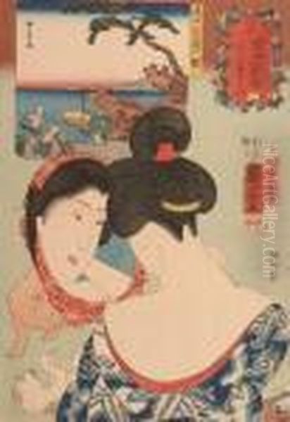 Woman Looking In Mirror - view 1