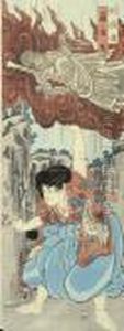 Hakoomaru, From The Series Retsumoden (stories Of Strength, In Order) by Utagawa Kuniyoshi