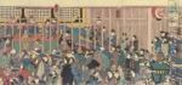 Sato Suzume Negura No Kariyado (yoshiwara Sparrows' Temporary Nest) - view 1