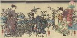 Omi No Kuni Hagi No Tamagawa (hagi Jewel River, Omi Province) by Utagawa Kuniyoshi