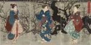 Yami No Ume (plum Tree At Night) by Utagawa Kuniyoshi