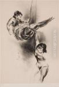 Two Acrobats Lithograph