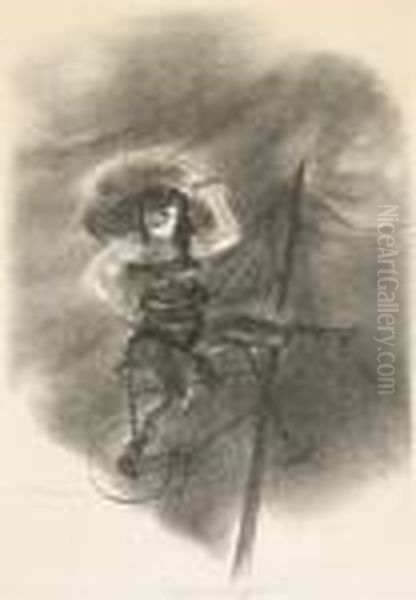 Cyclist Lithograph - view 1
