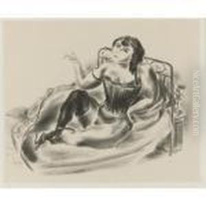 Girl With Cigarette (davis L-27) by Yasuo Kuniyoshi