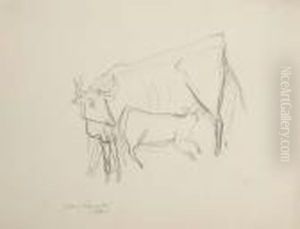 Nursing Calf by Yasuo Kuniyoshi