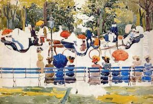Central Park Aka Central Park New York City by Maurice Brazil Prendergast