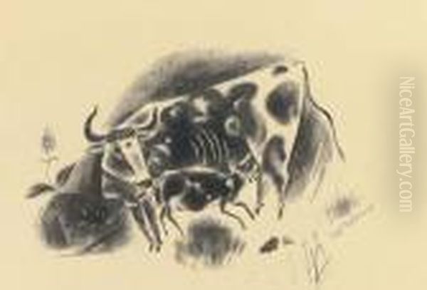 Calf And His Mother - view 1