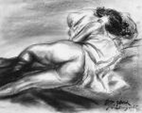 Reclining Female Nude From Behind - view 1
