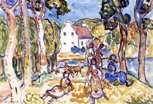 Landscape With Figures And Goat by Maurice Brazil Prendergast