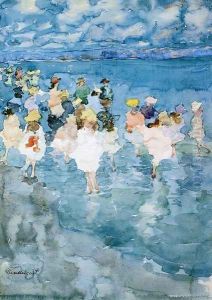 Children At The Beach by Maurice Brazil Prendergast
