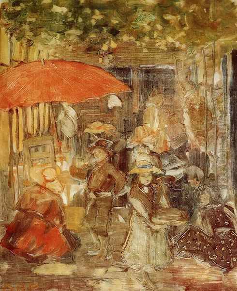 Picnic With Red Umbrella - view 1