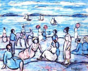 Playing At Salem Massachusetts by Maurice Brazil Prendergast