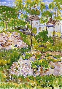 Farmhouse In New England by Maurice Brazil Prendergast