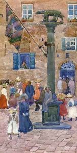 Sienna Column Of The Wolf by Maurice Brazil Prendergast
