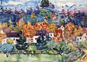 Hillside Village by Maurice Brazil Prendergast