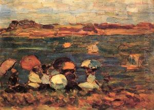 Beach Scene St Malo by Maurice Brazil Prendergast