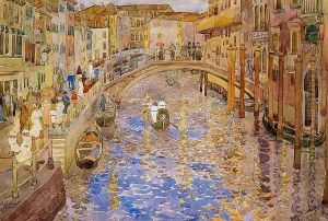 Venetian Canal Scene by Maurice Brazil Prendergast