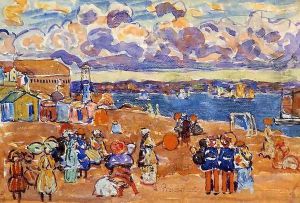 Beach At St Malo3 by Maurice Brazil Prendergast