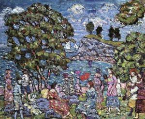 Cove With Figures by Maurice Brazil Prendergast