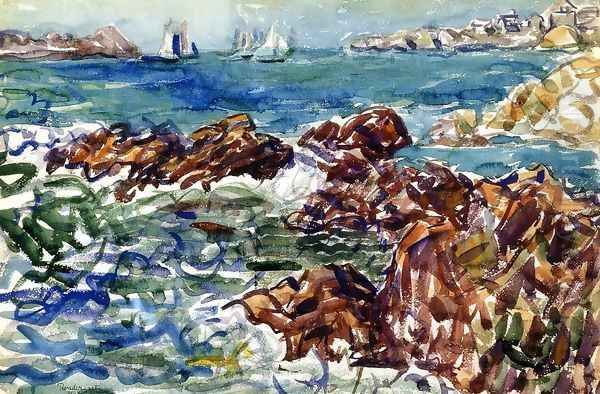 Rocky Cove With Village - view 1
