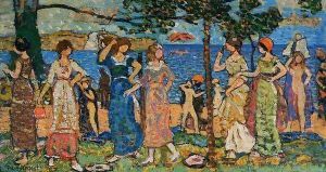 Women At Seashore by Maurice Brazil Prendergast