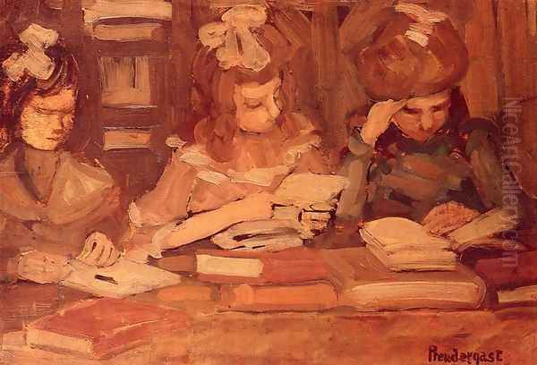 In The Library Aka Three School Girls - view 1