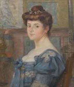 Portrait Of A Young Lady by Boris Kustodiev