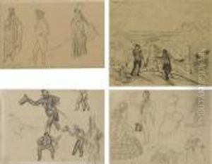 Fashions For Gentlemen From The 
Mid 19th Century; Study Of Figures Skiing; Studies Of Costumes; And 
Figurative Male Studies